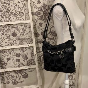 Coach Black Logo-Pattern Shoulder Bag Purse
